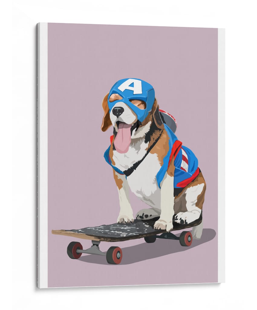 Capitán Beagle-América sobre patineta - ByKammille | Cuadro decorativo de Canvas Lab