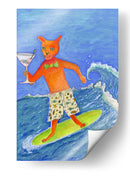 Gato surfista martini - Sharyn Bursic | Cuadro decorativo de Canvas Lab