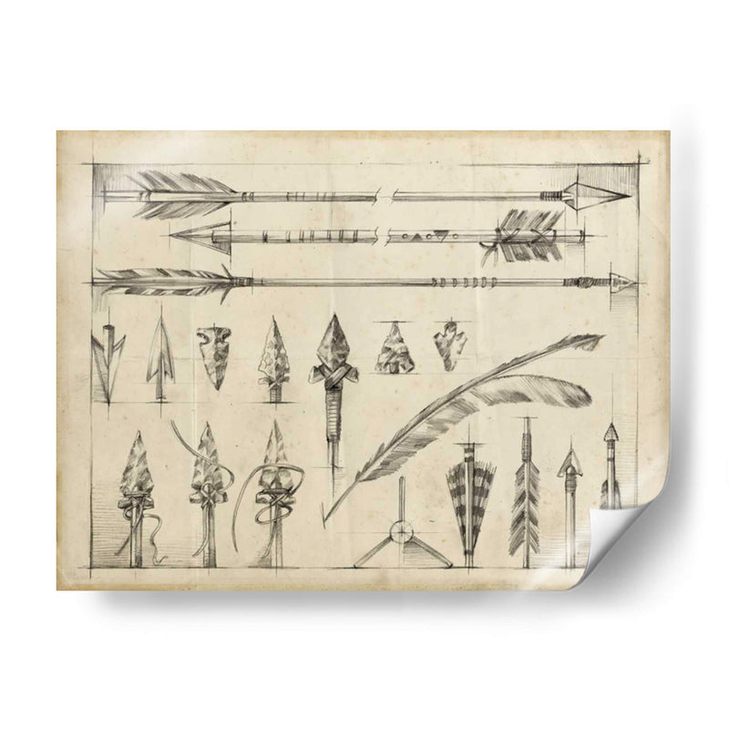 Flecha Esquemática I - Ethan Harper | Cuadro decorativo de Canvas Lab