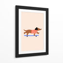 Perro salchicha patinando - Maren Gross | Cuadro decorativo de Canvas Lab