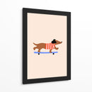 Perro salchicha patinando - Maren Gross | Cuadro decorativo de Canvas Lab