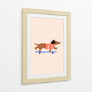 Perro salchicha patinando - Maren Gross | Cuadro decorativo de Canvas Lab