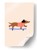 Perro salchicha patinando - Maren Gross | Cuadro decorativo de Canvas Lab
