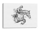 Trazos en grafito: jinete y caballo - Kulik | Cuadro decorativo de Canvas Lab