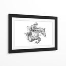 Trazos en grafito: jinete y caballo - Kulik | Cuadro decorativo de Canvas Lab