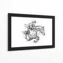 Trazos en grafito: jinete y caballo - Kulik | Cuadro decorativo de Canvas Lab