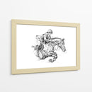 Trazos en grafito: jinete y caballo - Kulik | Cuadro decorativo de Canvas Lab