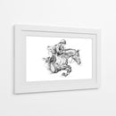 Trazos en grafito: jinete y caballo - Kulik | Cuadro decorativo de Canvas Lab