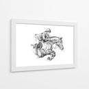 Trazos en grafito: jinete y caballo - Kulik | Cuadro decorativo de Canvas Lab