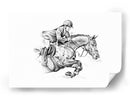 Trazos en grafito: jinete y caballo - Kulik | Cuadro decorativo de Canvas Lab