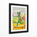 Pizza de patineta de gato verde - Sharyn Bursic | Cuadro decorativo de Canvas Lab