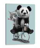 Paseo en bicicleta de gato panda - Adam Lawless | Cuadro decorativo de Canvas Lab