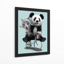 Paseo en bicicleta de gato panda - Adam Lawless | Cuadro decorativo de Canvas Lab
