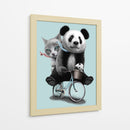 Paseo en bicicleta de gato panda - Adam Lawless | Cuadro decorativo de Canvas Lab