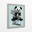 Paseo en bicicleta de gato panda - Adam Lawless | Cuadro decorativo de Canvas Lab