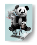 Paseo en bicicleta de gato panda - Adam Lawless | Cuadro decorativo de Canvas Lab