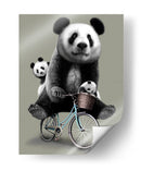 Paseo en bicicleta de la familia Panda - Adam Lawless | Cuadro decorativo de Canvas Lab