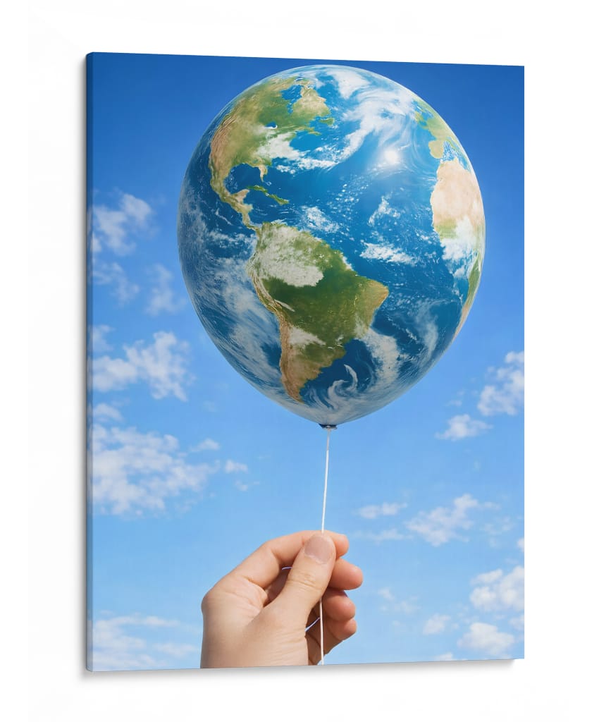 Balloon Earth - Vicky Hanggara | Cuadro decorativo de Canvas Lab
