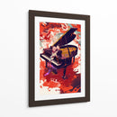 Piano en fondo rojo - DIEGO D L | Cuadro decorativo de Canvas Lab