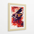 Piano en fondo rojo - DIEGO D L | Cuadro decorativo de Canvas Lab
