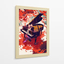 Piano en fondo rojo - DIEGO D L | Cuadro decorativo de Canvas Lab