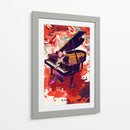 Piano en fondo rojo - DIEGO D L | Cuadro decorativo de Canvas Lab