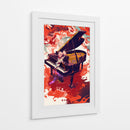 Piano en fondo rojo - DIEGO D L | Cuadro decorativo de Canvas Lab