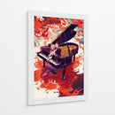 Piano en fondo rojo - DIEGO D L | Cuadro decorativo de Canvas Lab