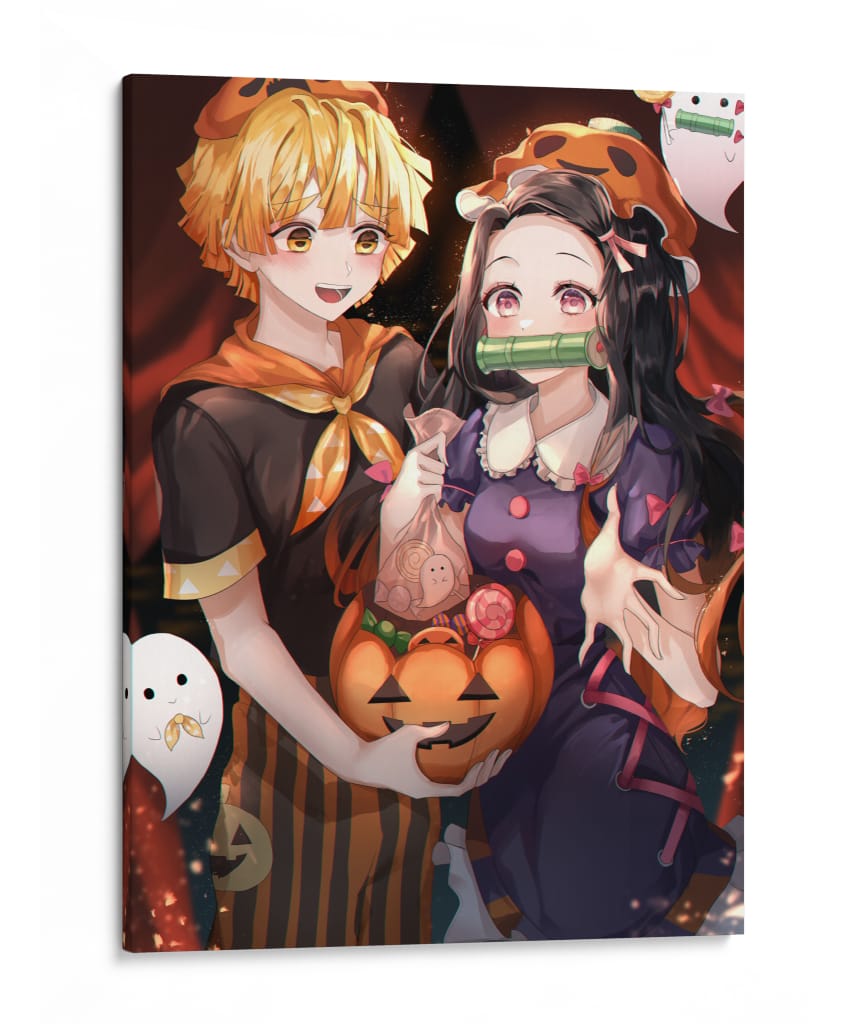 Zenitsu & Nezuko Halloween - Sae Art | Cuadro decorativo de Canvas Lab