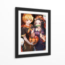 Zenitsu & Nezuko Halloween - Sae Art | Cuadro decorativo de Canvas Lab