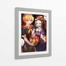 Zenitsu & Nezuko Halloween - Sae Art | Cuadro decorativo de Canvas Lab