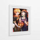 Zenitsu & Nezuko Halloween - Sae Art | Cuadro decorativo de Canvas Lab