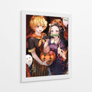 Zenitsu & Nezuko Halloween - Sae Art | Cuadro decorativo de Canvas Lab