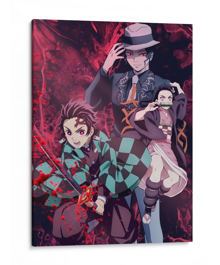Trio Tanjiro, Nezuko, Muzan - Sae Art | Cuadro decorativo de Canvas Lab