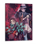 Trio Tanjiro, Nezuko, Muzan - Sae Art | Cuadro decorativo de Canvas Lab
