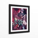 Trio Tanjiro, Nezuko, Muzan - Sae Art | Cuadro decorativo de Canvas Lab