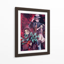 Trio Tanjiro, Nezuko, Muzan - Sae Art | Cuadro decorativo de Canvas Lab