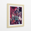Trio Tanjiro, Nezuko, Muzan - Sae Art | Cuadro decorativo de Canvas Lab