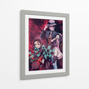 Trio Tanjiro, Nezuko, Muzan - Sae Art | Cuadro decorativo de Canvas Lab