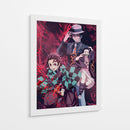 Trio Tanjiro, Nezuko, Muzan - Sae Art | Cuadro decorativo de Canvas Lab