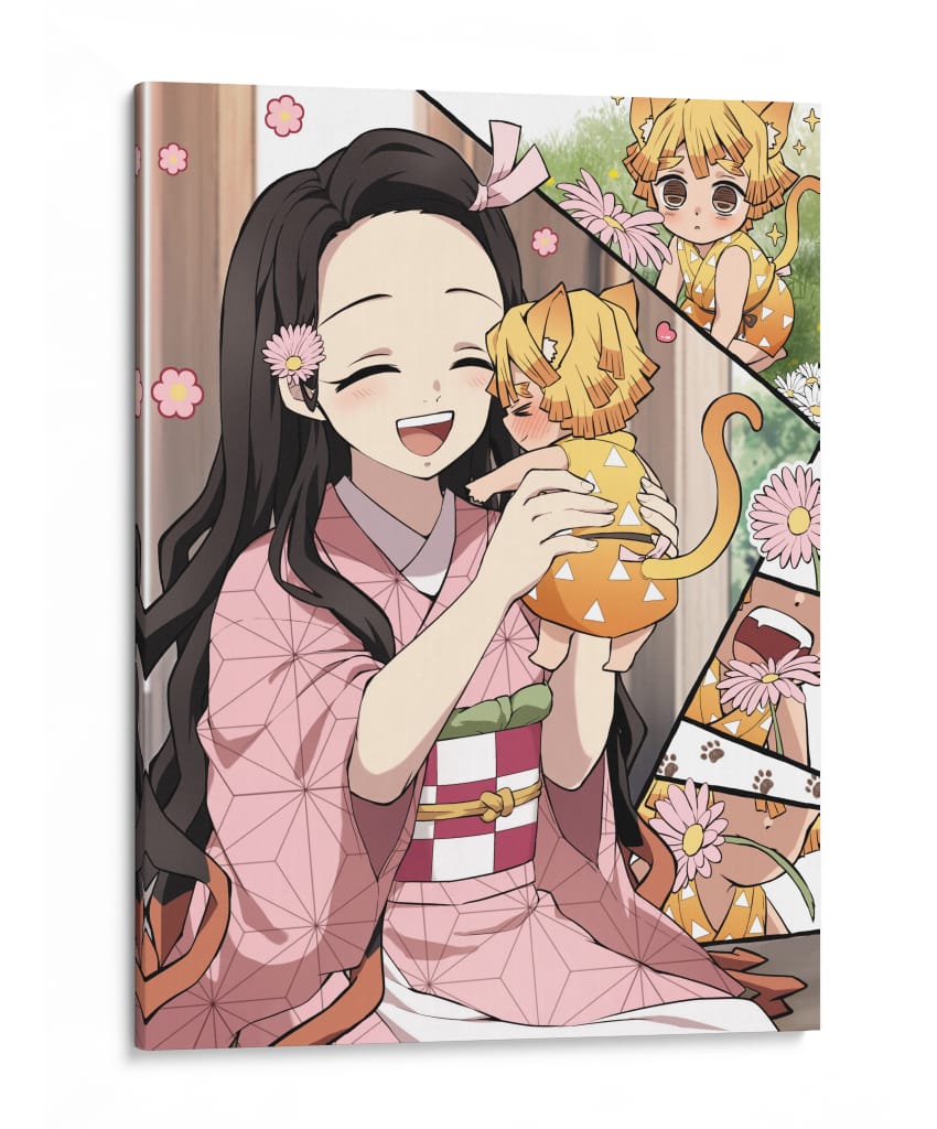 Nezuko & Chibi Zenitsu - Sae Art | Cuadro decorativo de Canvas Lab