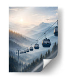 Cable Car Mountains Landscape - Vicky Hanggara | Cuadro decorativo de Canvas Lab
