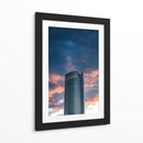 Torre Mítikah bajo el cielo encendido - Ulises Páez | Cuadro decorativo de Canvas Lab