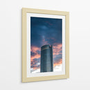 Torre Mítikah bajo el cielo encendido - Ulises Páez | Cuadro decorativo de Canvas Lab