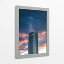 Torre Mítikah bajo el cielo encendido - Ulises Páez | Cuadro decorativo de Canvas Lab