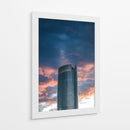 Torre Mítikah bajo el cielo encendido - Ulises Páez | Cuadro decorativo de Canvas Lab