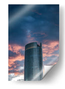 Torre Mítikah bajo el cielo encendido - Ulises Páez | Cuadro decorativo de Canvas Lab