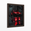 Explorador Carmesí: Jeep en la Niebla - Sae Art | Cuadro decorativo de Canvas Lab