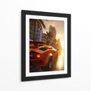 Atardecer de Neón: Lamborghini Countach - Sae Art | Cuadro decorativo de Canvas Lab
