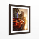 Atardecer de Neón: Lamborghini Countach - Sae Art | Cuadro decorativo de Canvas Lab
